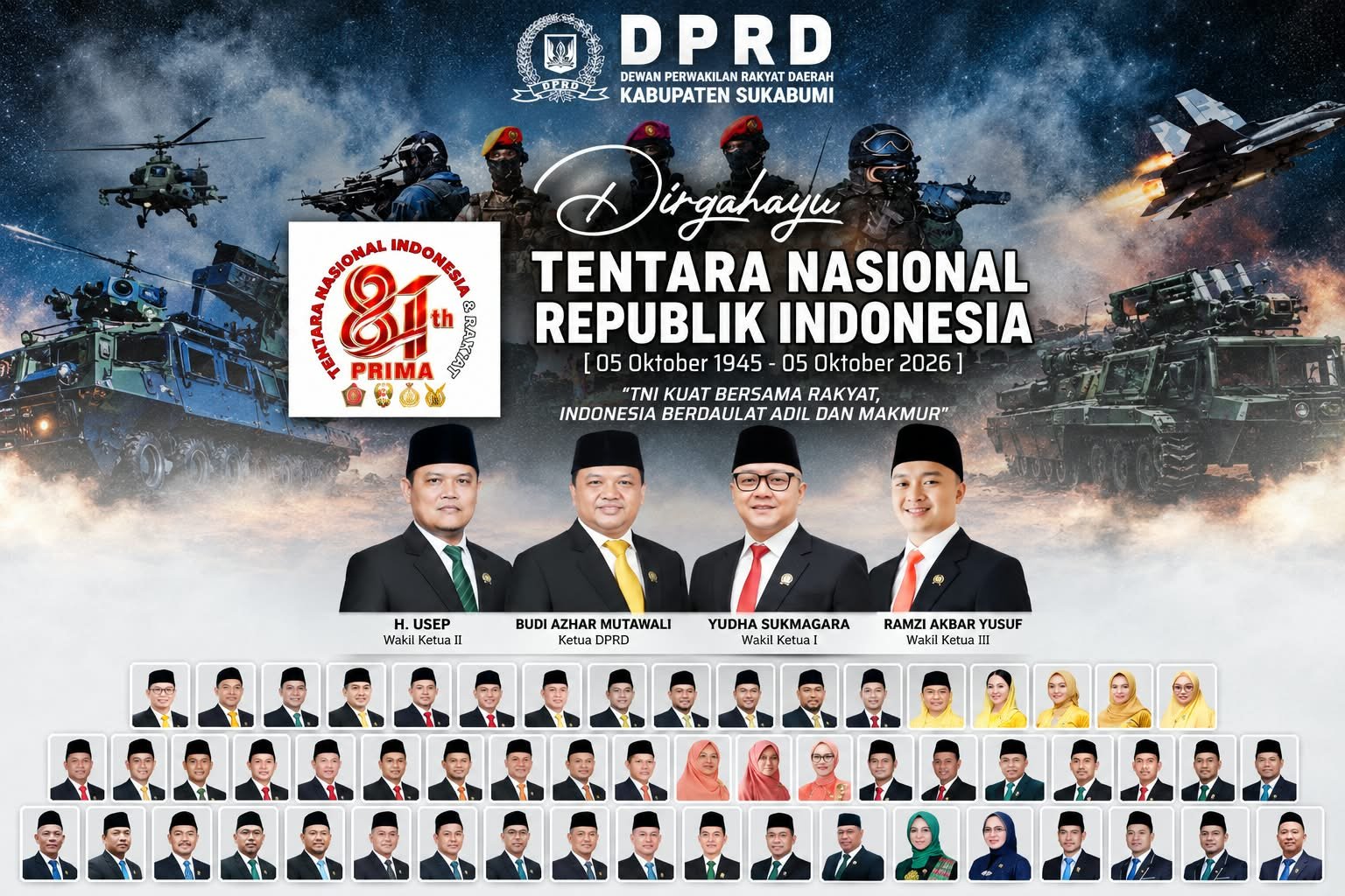 Semangat HUT TNI ke-81, DPRD Sukabumi Ajak Perkuat Persatuan